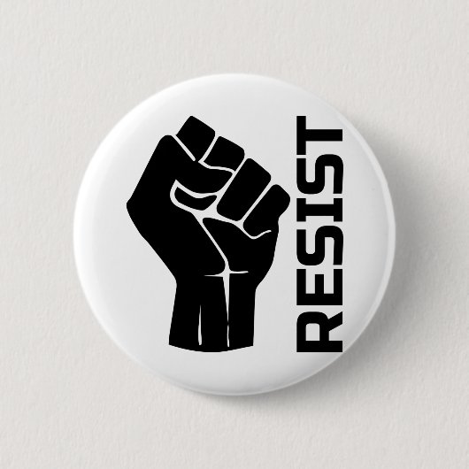 Widerstand mit der Faust - in Schwarz 0002 Button (Vorderseite)