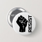 Widerstand mit der Faust - in Schwarz 0002 Button (Vorne & Hinten)