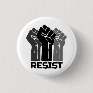 Widerstand mit der Faust - in Schwarz 0003 Button