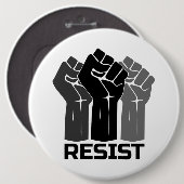 Widerstand mit der Faust - in Schwarz 0003 Button (Vorne & Hinten)