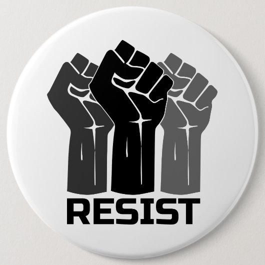Widerstand mit der Faust - in Schwarz 0003 Button (Vorderseite)