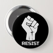Widerstand mit der Faust - in Weiß Button (Vorne & Hinten)