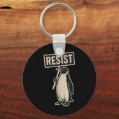 Widerstand Penguin Protest gegen Zölle Funny Graph Schlüsselanhänger (Vorderseite)