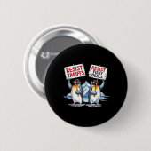 Widerstand Pinguine Protest gegen Tariff Funny Pen Button (Vorne & Hinten)