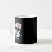 Widerstand Pinguine Protest gegen Tariff Funny Pen Kaffeetasse (Vorderseite Links)