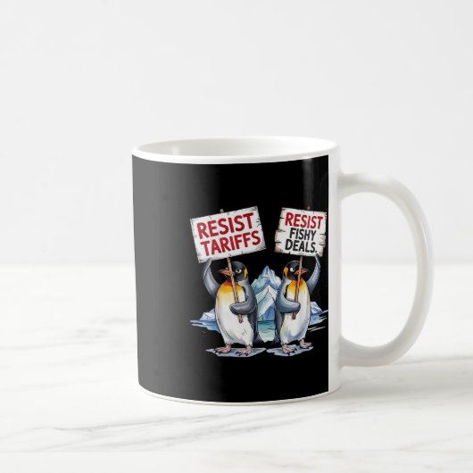 Widerstand Pinguine Protest gegen Tariff Funny Pen Kaffeetasse (Rechts)
