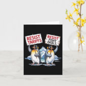 Widerstand Pinguine Protest gegen Tariff Funny Pen Karte (Gelbe Blume)