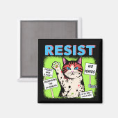 Widerstand Protest Katze Magnet (Vorderseite/Rückseite)