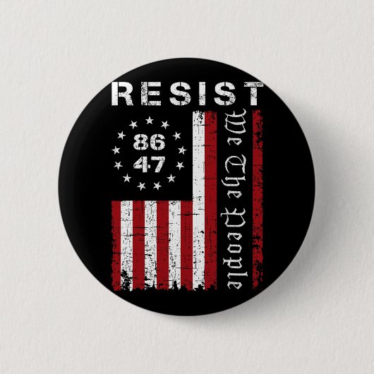Widerstand Protest Wir Menschen 8647 86 47 Flaggen Button (Vorderseite)