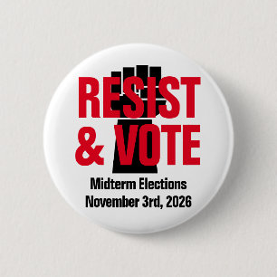 Widerstand und Abstimmung - Anti Trump Doge Black  Button