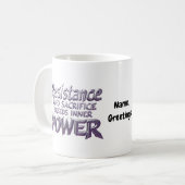 Widerstand und Opfer bringen innere Kraft Kaffeetasse (Vorderseite Links)