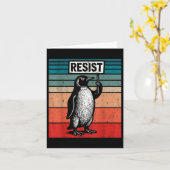 Widerstand von Pinguinen gegen Trump-Zölle Funny Karte (Gelbe Blume)