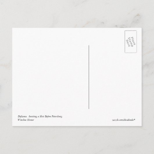 Widerstand vor Petersburg Einladungspostkarte (Rückseite)