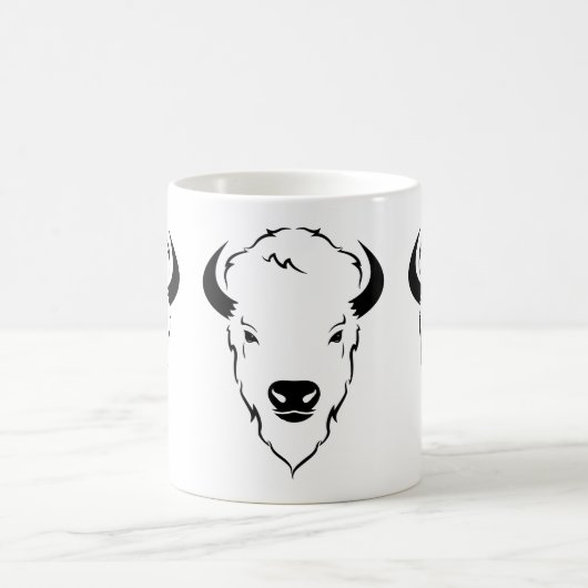 Widerstandbarer Power: Wild-Buffalo-Kopf-Stift Kaffeetasse (Mittel)