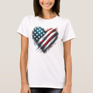 Widerstandbares amerikanisches Herz - bedrücktes F T-Shirt