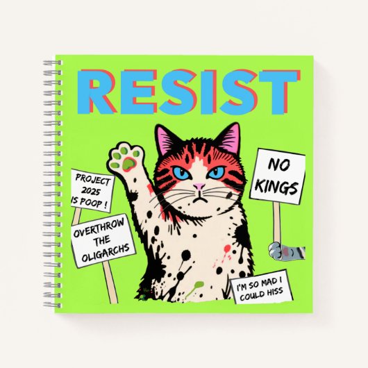 Widerstands-Protest-Katze Notizblock (Vorderseite)