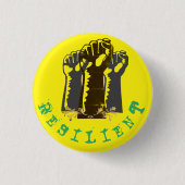 Widerstandsfähige Fäuste mit gelbem Hintergrund Button (Vorderseite)