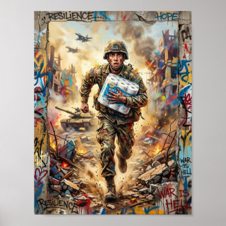 Widerstandsfähigkeit und Hoffnung unter den Trümme Poster