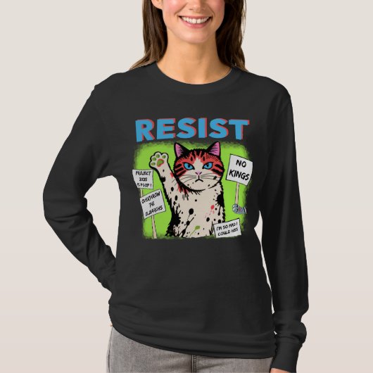 Widerstandsprotest Katze 2025 T-Shirt (Vorderseite)