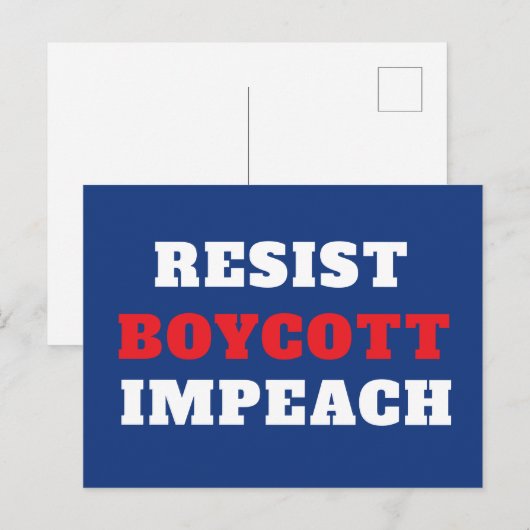 Widerstehe Boykott Impeach Postkarte (Vorne/Hinten)
