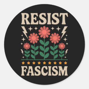 Widerstehe dem Faschismus Protest Trump Anti Trump Runder Aufkleber
