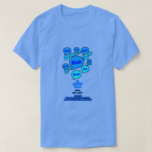 Widerstehe dem Teufel - Blaues Logo - T-Shirt (Design vorne)