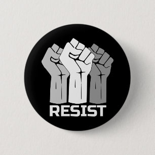 Widerstehe erhobenen Fäusten Protestdesign Button