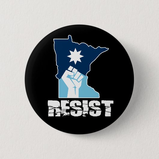 Widerstehe erhobener Faust in Minnesota Button (Vorderseite)