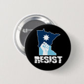 Widerstehe erhobener Faust in Minnesota Button (Vorne & Hinten)