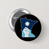 Widerstehe erhobener Faust in Minnesota Button (Vorne & Hinten)