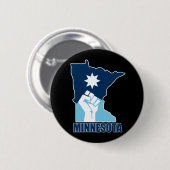 Widerstehe erhobener Faust Minnesota Button (Vorne & Hinten)