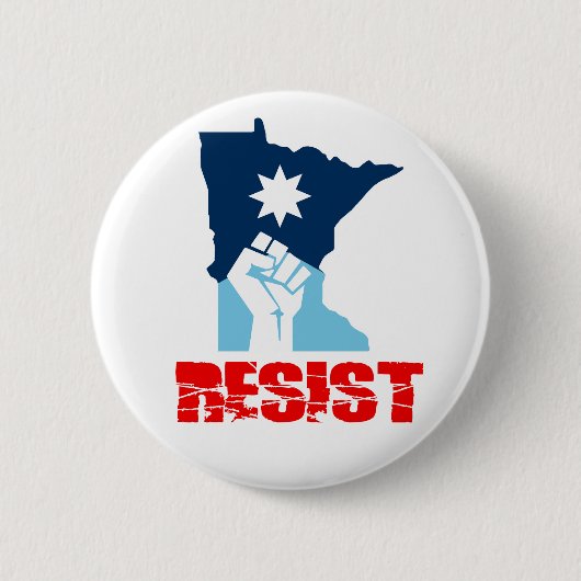 Widerstehe erhobener Faust Minnesota Button (Vorderseite)