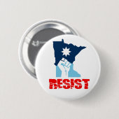 Widerstehe erhobener Faust Minnesota Button (Vorne & Hinten)
