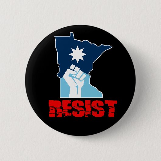 Widerstehe erhobener Minnesota-Faust Button (Vorderseite)