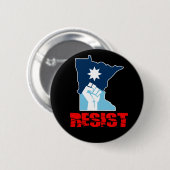 Widerstehe erhobener Minnesota-Faust Button (Vorne & Hinten)