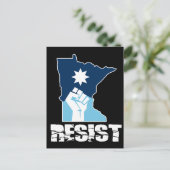 Widerstehe erhobener Minnesota-Faust Postkarte (Stehend Vorderseite)