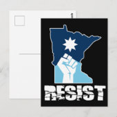 Widerstehe erhobener Minnesota-Faust Postkarte (Vorne/Hinten)