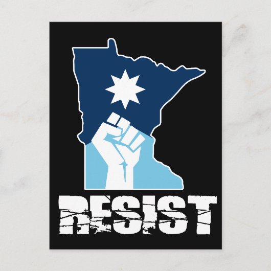 Widerstehe erhobener Minnesota-Faust Postkarte (Vorderseite)