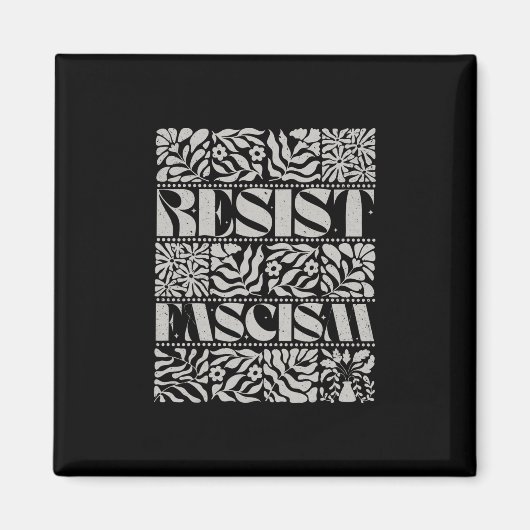 Widerstehe Faschismus Boho Floral Subtil Anti Trum Magnet (Vorne)