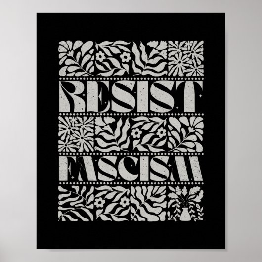 Widerstehe Faschismus Boho Floral Subtil Anti Trum Poster (Vorne)
