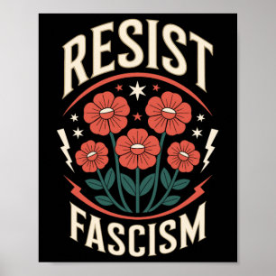 Widerstehe Faschismus Protest Trump Anti Trump 2 Poster