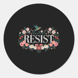 Widerstehe floral Protest Trump Anti Trump 5 Runder Aufkleber