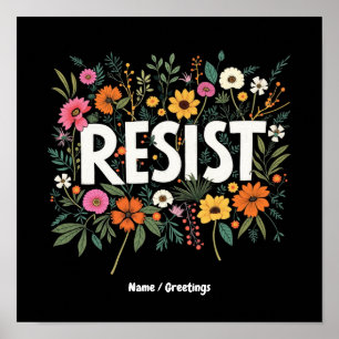 Widerstehe Florale Anti-Trump Politische Protest Poster