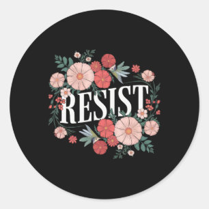Widerstehe Florale Protest Trump Anti Trump _1 Runder Aufkleber
