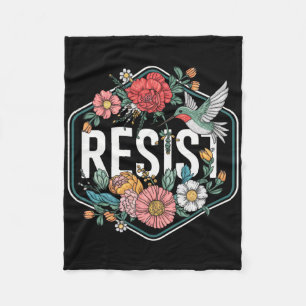 Widerstehe floralem Protest Trump Anti Trump 1  Fleecedecke