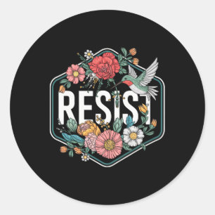 Widerstehe floralem Protest Trump Anti Trump 1 Runder Aufkleber
