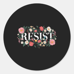 Widerstehe floralem Protest Trump Anti Trump 2  Runder Aufkleber