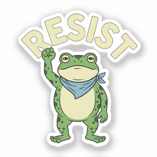 Widerstehe Frosch Illustration STICKER, Süßer Prot Aufkleber (Vorderseite)