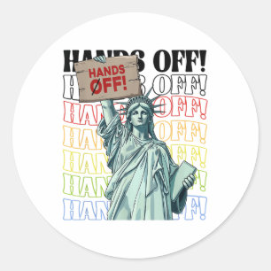 Widerstehe Hands Off Vintage We The People Amerika Runder Aufkleber