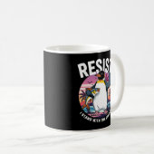 Widerstehe ich stehen mit Pinguinen Retro Funny Pi Kaffeetasse (VorderseiteRechts)